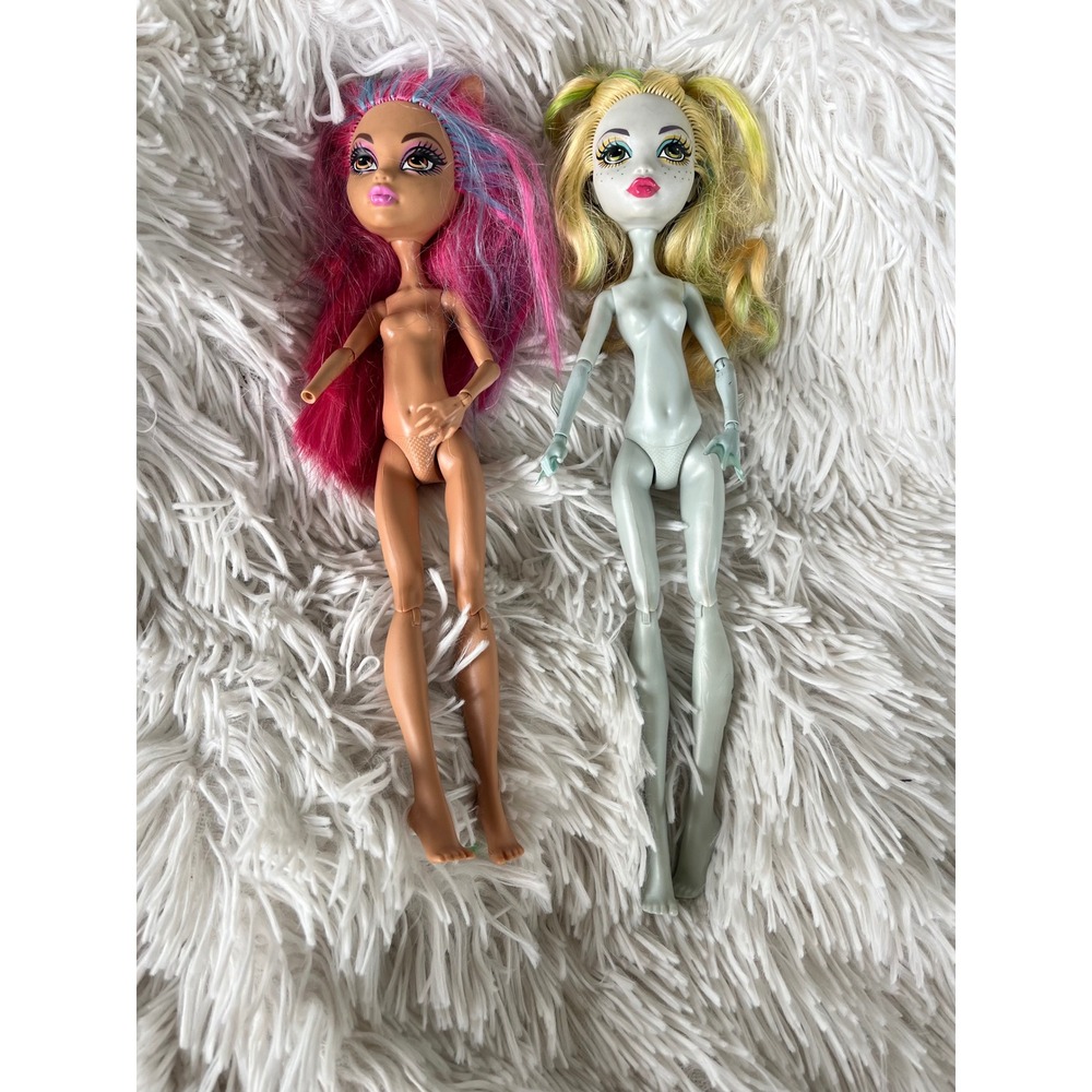 Monster High Doll Lot Howleen Wolf and Lagoona Blue Nude Figures for OOAK Custom